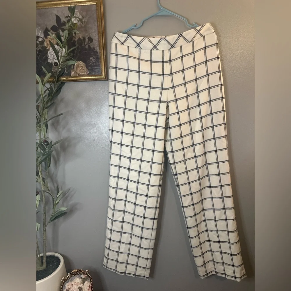 Pendleton 100% Virgin Wool Windowpane Trousers USA Size 10 Classic Preppy Pants - Picture 2 of 8